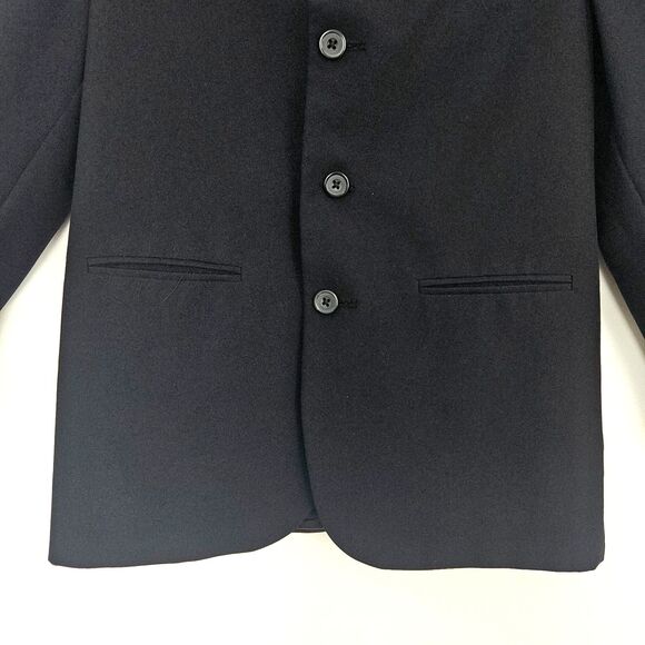 Boys Black Lined Suit Jacket Blazer Size 12 Regular Boy Proof - Picture 4 of 9